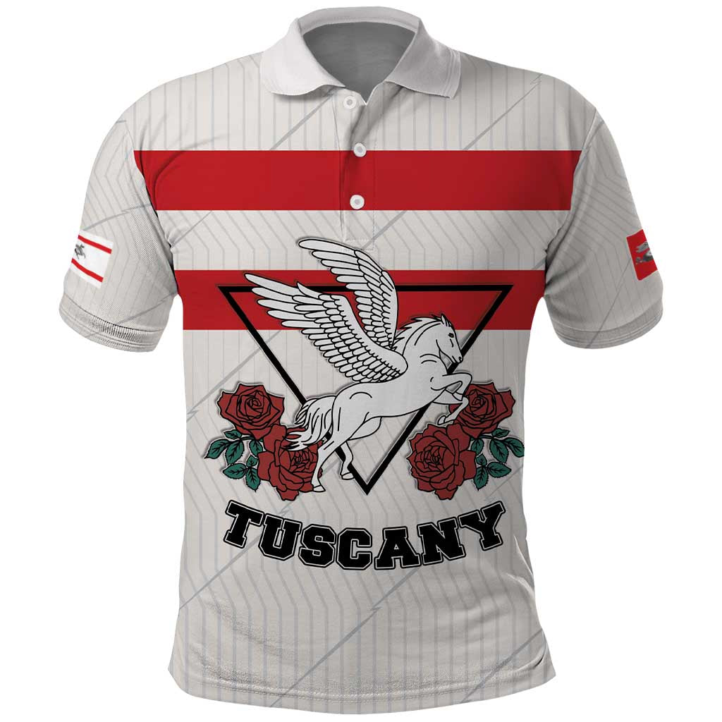 Italy Tuscany Polo Shirt Pegasus With Map Style LT19