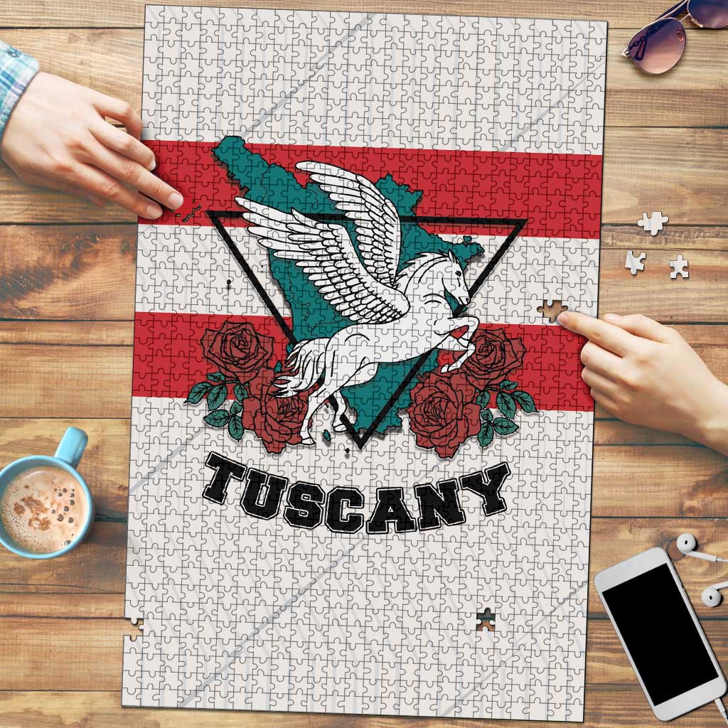 Italy Tuscany Puzzle Pegasus With Map Style - Wonder Print Shop