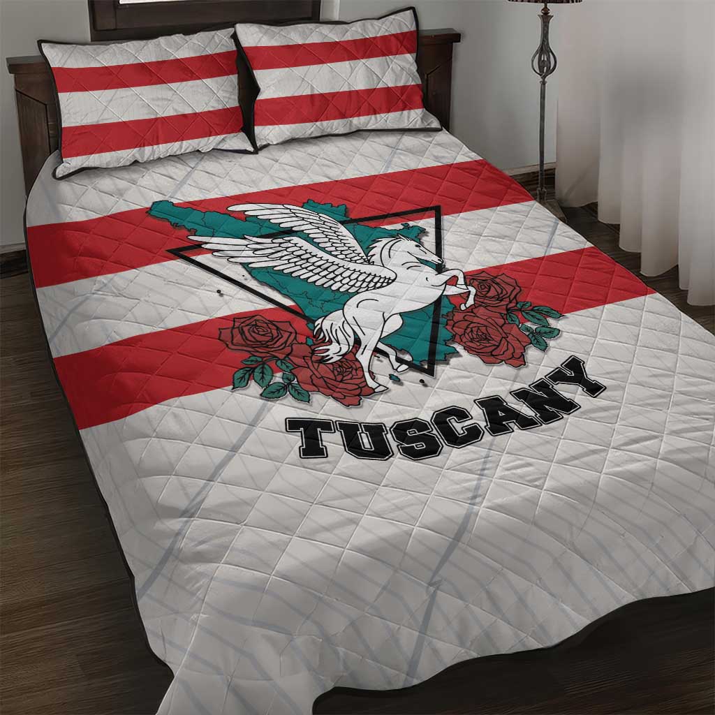 Italy Tuscany Quilt Bed Set Pegasus With Map Style - Wonder Print Shop