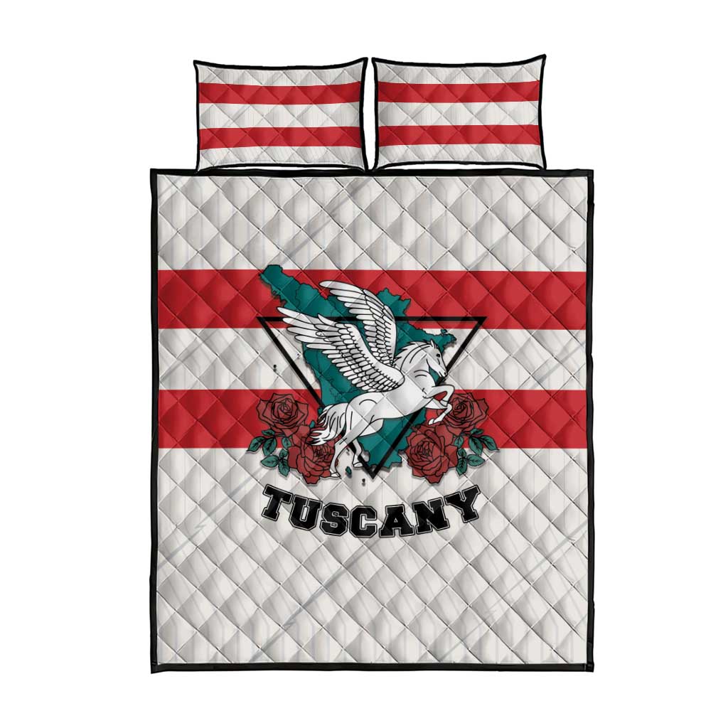 Italy Tuscany Quilt Bed Set Pegasus With Map Style - Wonder Print Shop