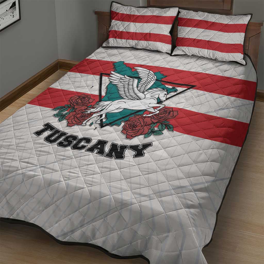 Italy Tuscany Quilt Bed Set Pegasus With Map Style - Wonder Print Shop