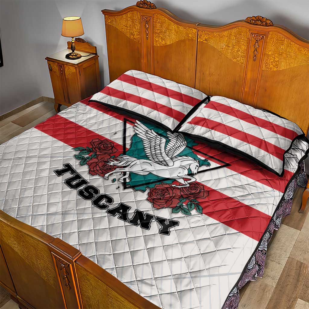 Italy Tuscany Quilt Bed Set Pegasus With Map Style - Wonder Print Shop