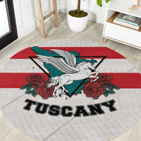 Italy Tuscany Round Carpet Pegasus With Map Style - Wonder Print Shop