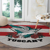 Italy Tuscany Round Carpet Pegasus With Map Style - Wonder Print Shop
