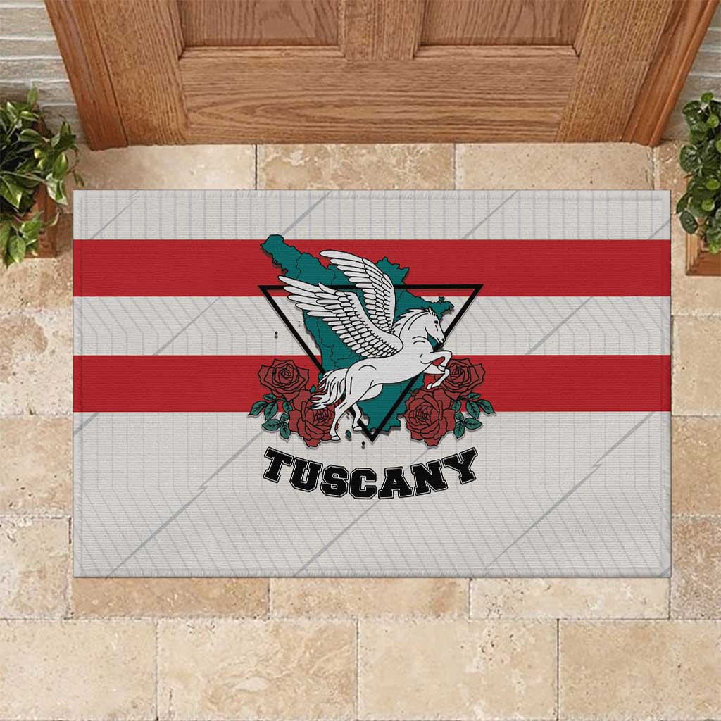 Italy Tuscany Rubber Doormat Pegasus With Map Style - Wonder Print Shop
