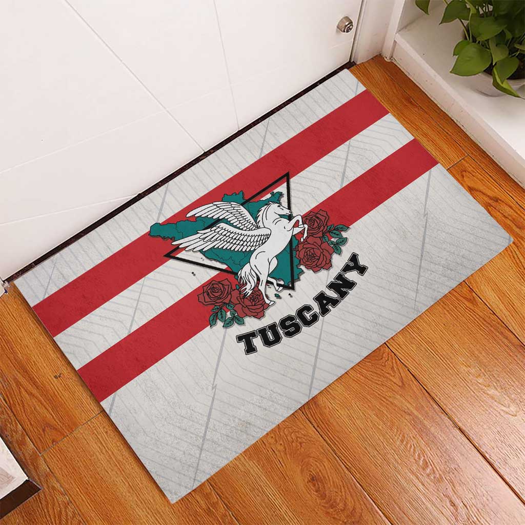 Italy Tuscany Rubber Doormat Pegasus With Map Style - Wonder Print Shop