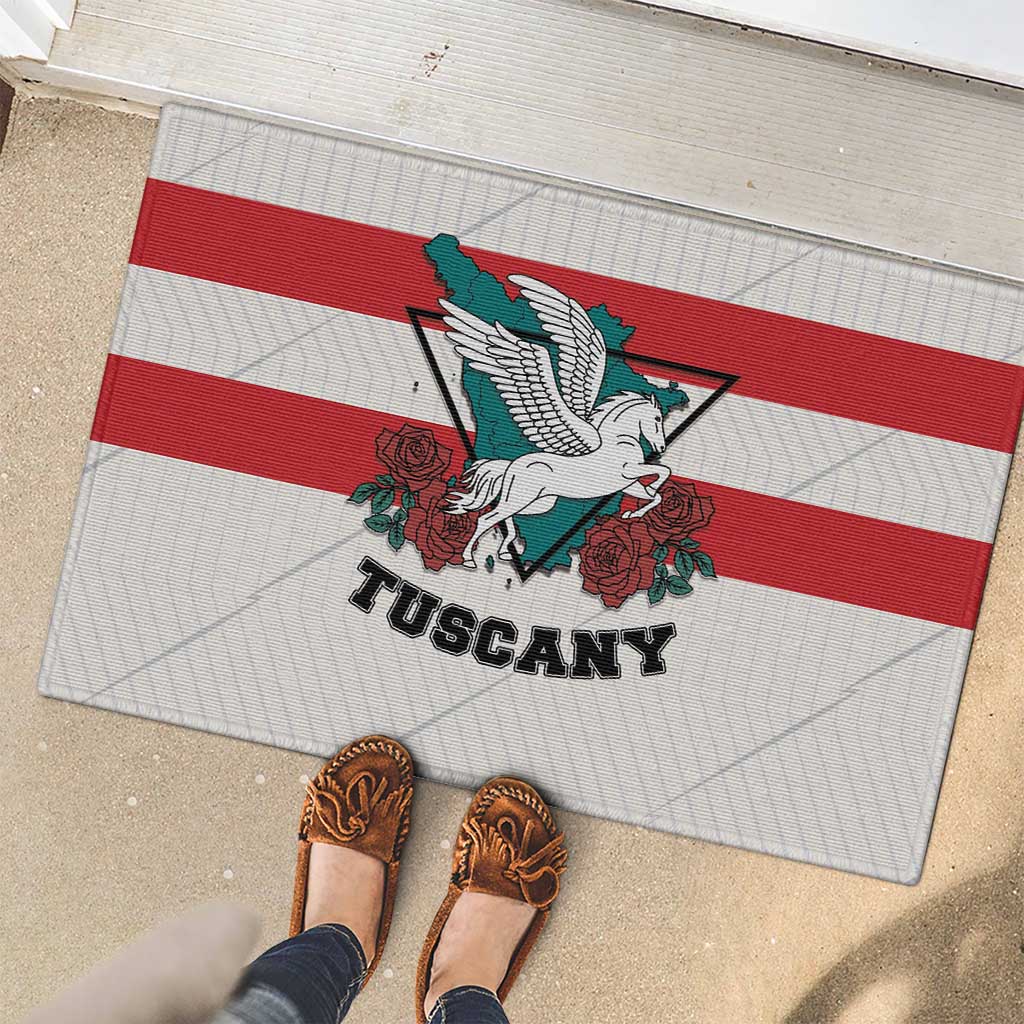 Italy Tuscany Rubber Doormat Pegasus With Map Style - Wonder Print Shop