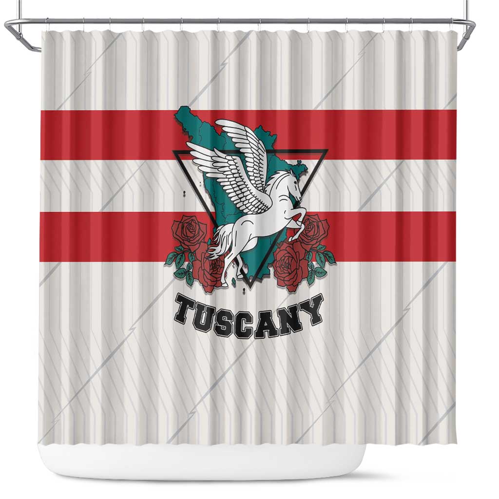Italy Tuscany Shower Curtain Pegasus With Map Style - Wonder Print Shop