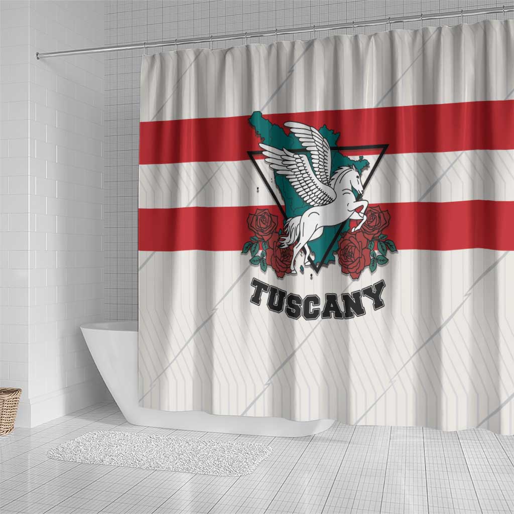 Italy Tuscany Shower Curtain Pegasus With Map Style - Wonder Print Shop