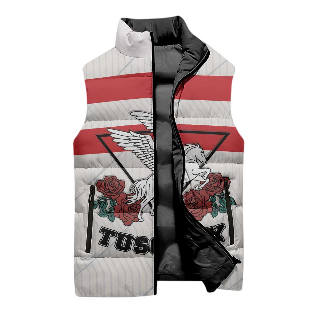 Italy Tuscany Sleeveless Puffer Jacket Pegasus With Map Style - Wonder Print Shop