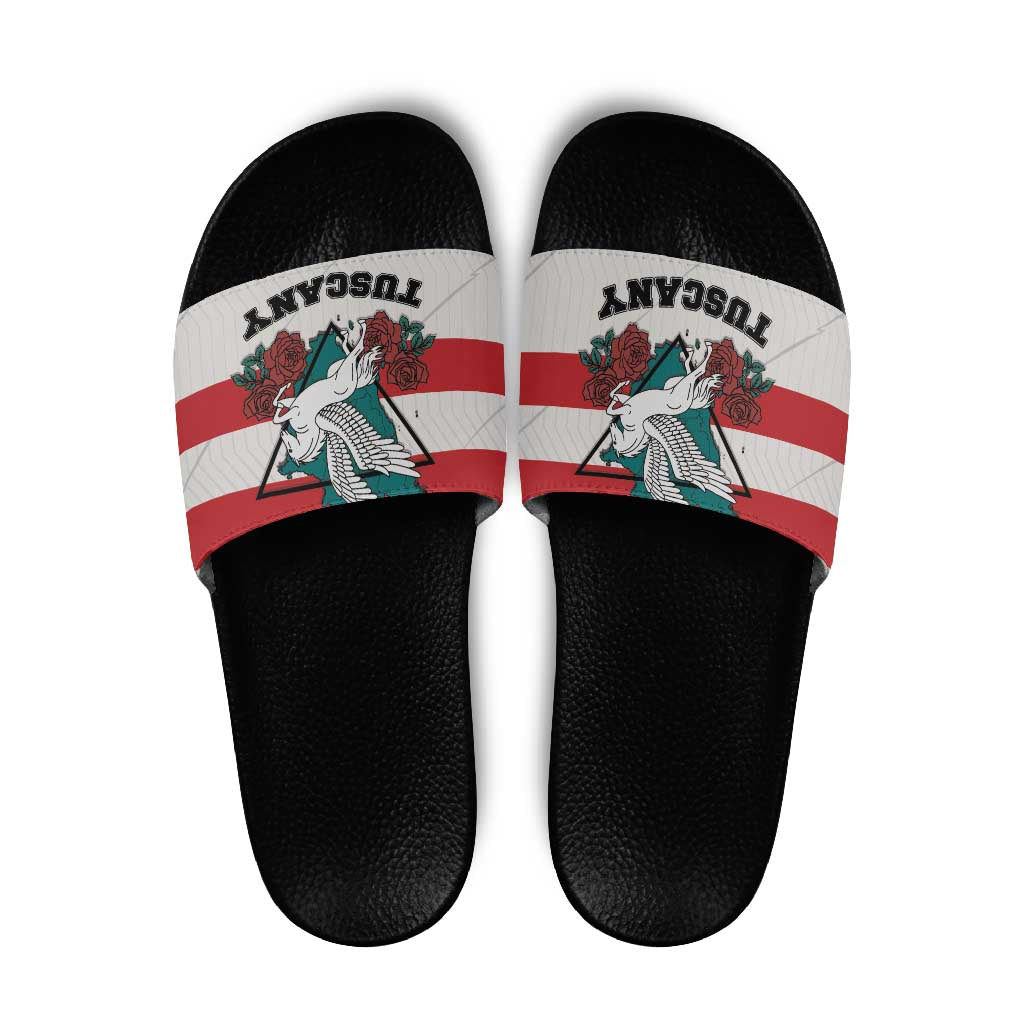 Italy Tuscany Slide Sandals Pegasus With Map Style - Wonder Print Shop