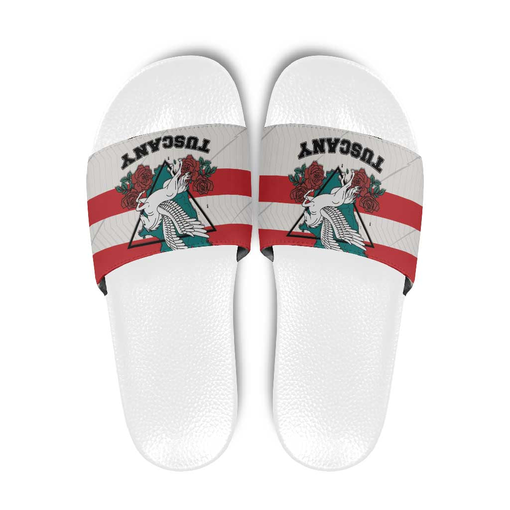 Italy Tuscany Slide Sandals Pegasus With Map Style - Wonder Print Shop