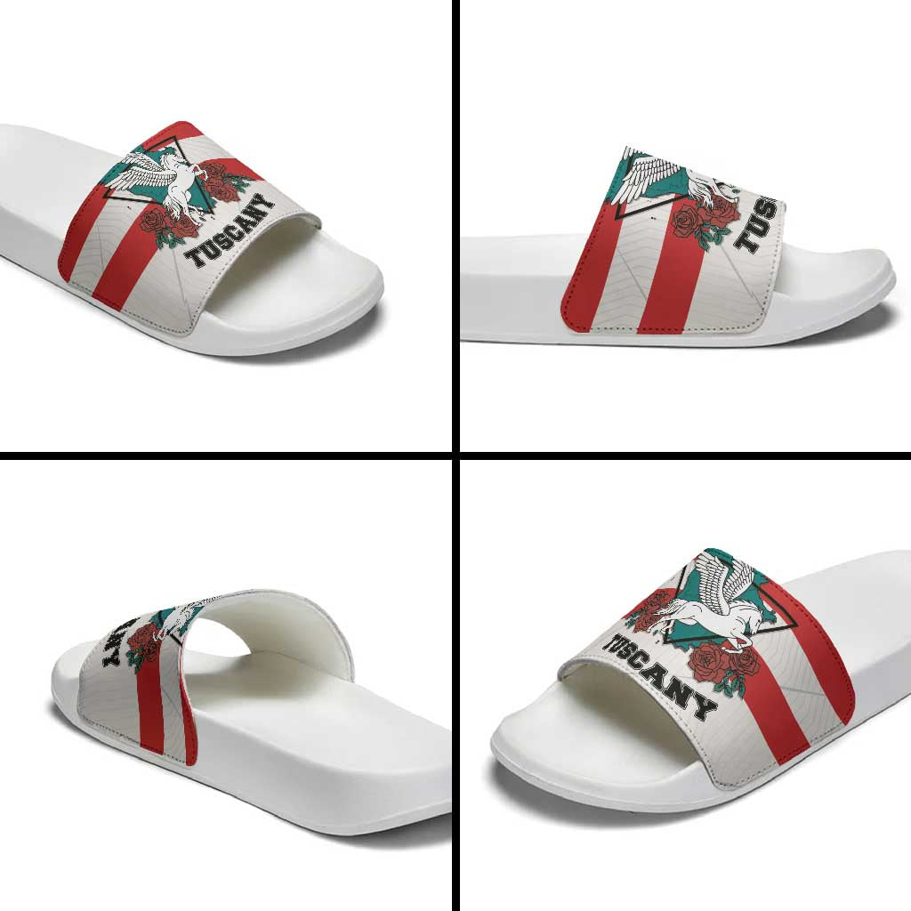 Italy Tuscany Slide Sandals Pegasus With Map Style - Wonder Print Shop