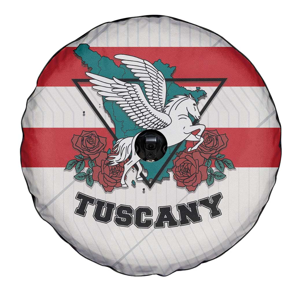 Italy Tuscany Spare Tire Cover Pegasus With Map Style - Wonder Print Shop