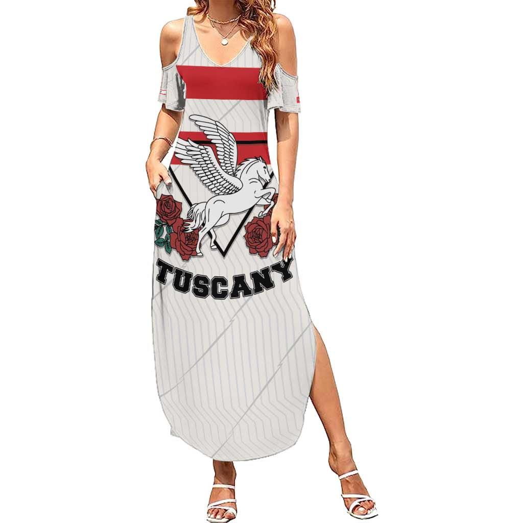 Italy Tuscany Summer Maxi Dress Pegasus With Map Style LT19