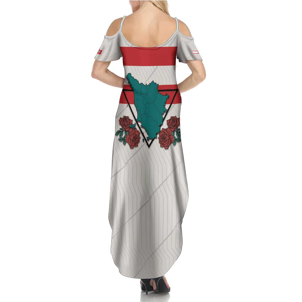 Italy Tuscany Summer Maxi Dress Pegasus With Map Style LT19