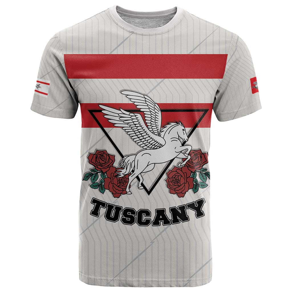 Italy Tuscany T Shirt Pegasus With Map Style LT19
