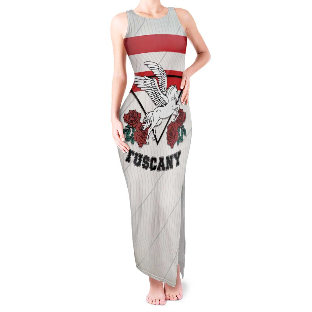 Italy Tuscany Tank Maxi Dress Pegasus With Map Style LT19