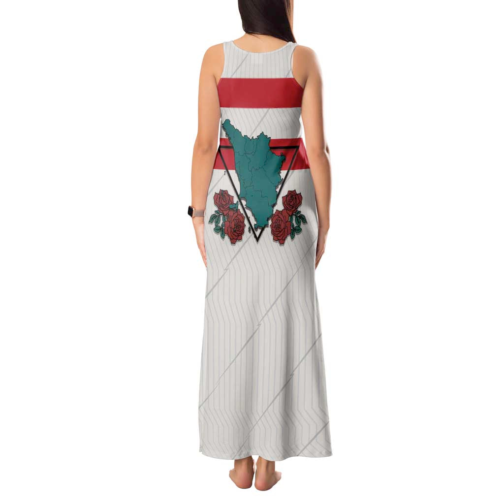 Italy Tuscany Tank Maxi Dress Pegasus With Map Style LT19