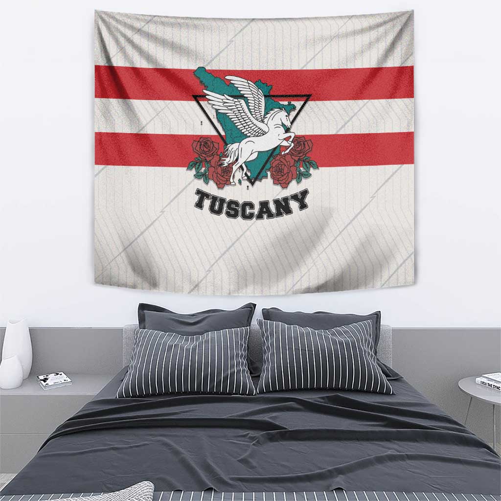 Italy Tuscany Tapestry Pegasus With Map Style - Wonder Print Shop