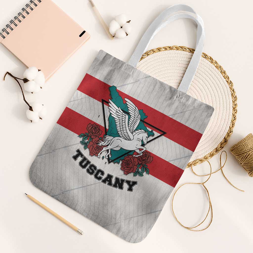 Italy Tuscany Tote Bag Pegasus With Map Style - Wonder Print Shop
