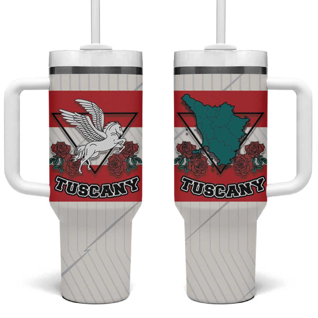 Italy Tuscany Tumbler With Handle Pegasus With Map Style - Wonder Print Shop