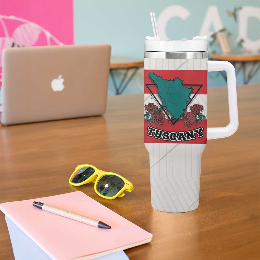 Italy Tuscany Tumbler With Handle Pegasus With Map Style - Wonder Print Shop