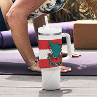 Italy Tuscany Tumbler With Handle Pegasus With Map Style - Wonder Print Shop