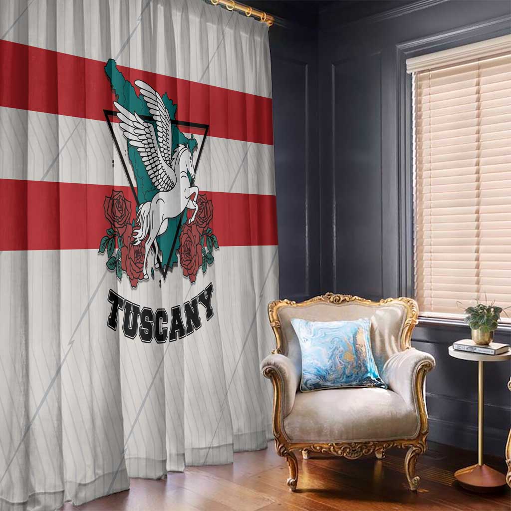 Italy Tuscany Window Curtain Pegasus With Map Style - Wonder Print Shop