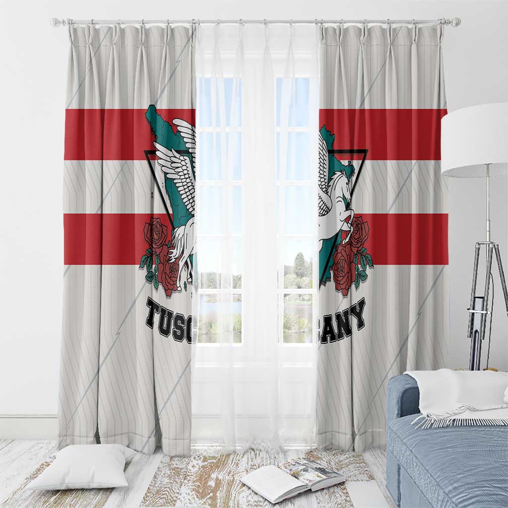 Italy Tuscany Window Curtain Pegasus With Map Style - Wonder Print Shop