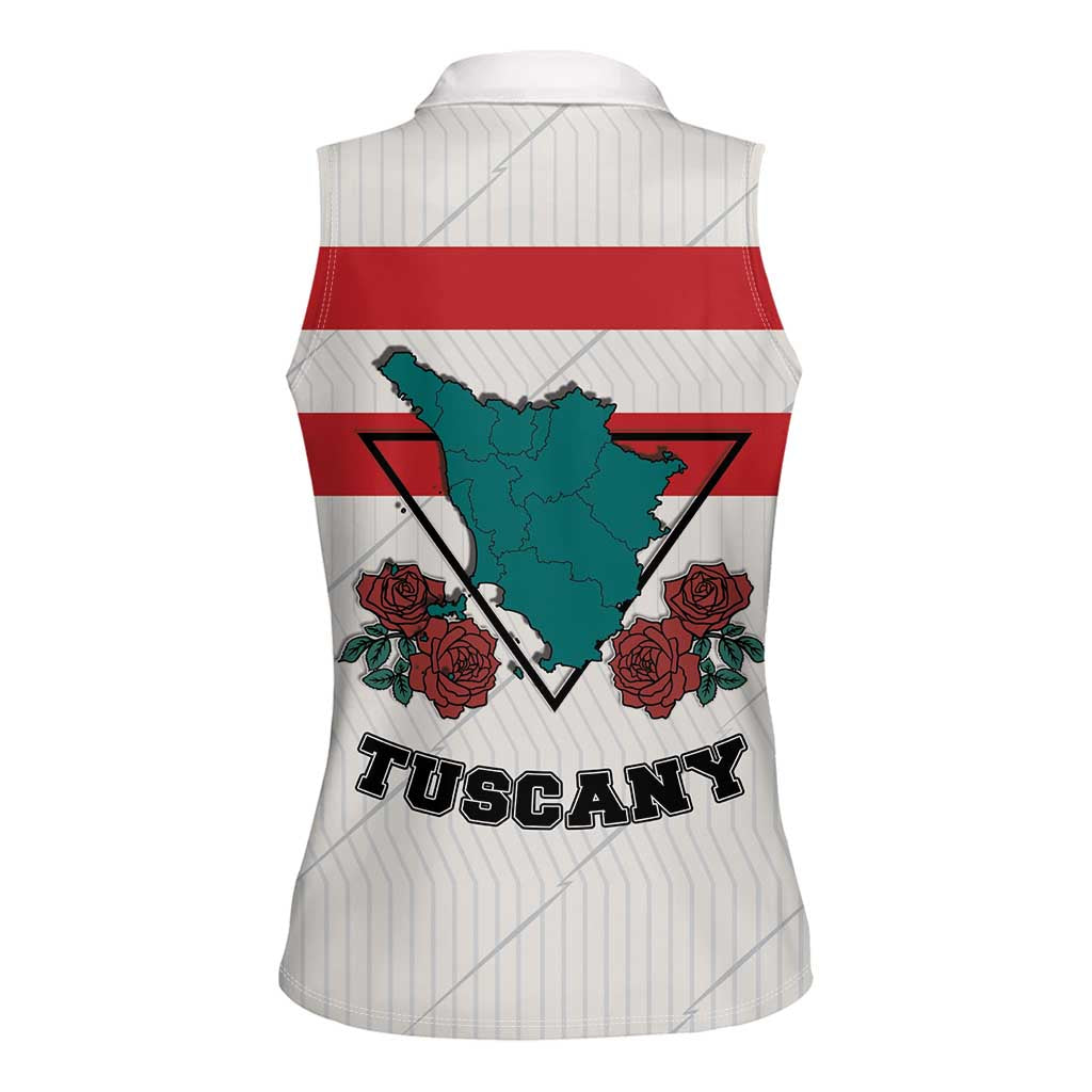 Italy Tuscany Women Sleeveless Polo Shirt Pegasus With Map Style LT19