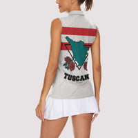 Italy Tuscany Women Sleeveless Polo Shirt Pegasus With Map Style LT19