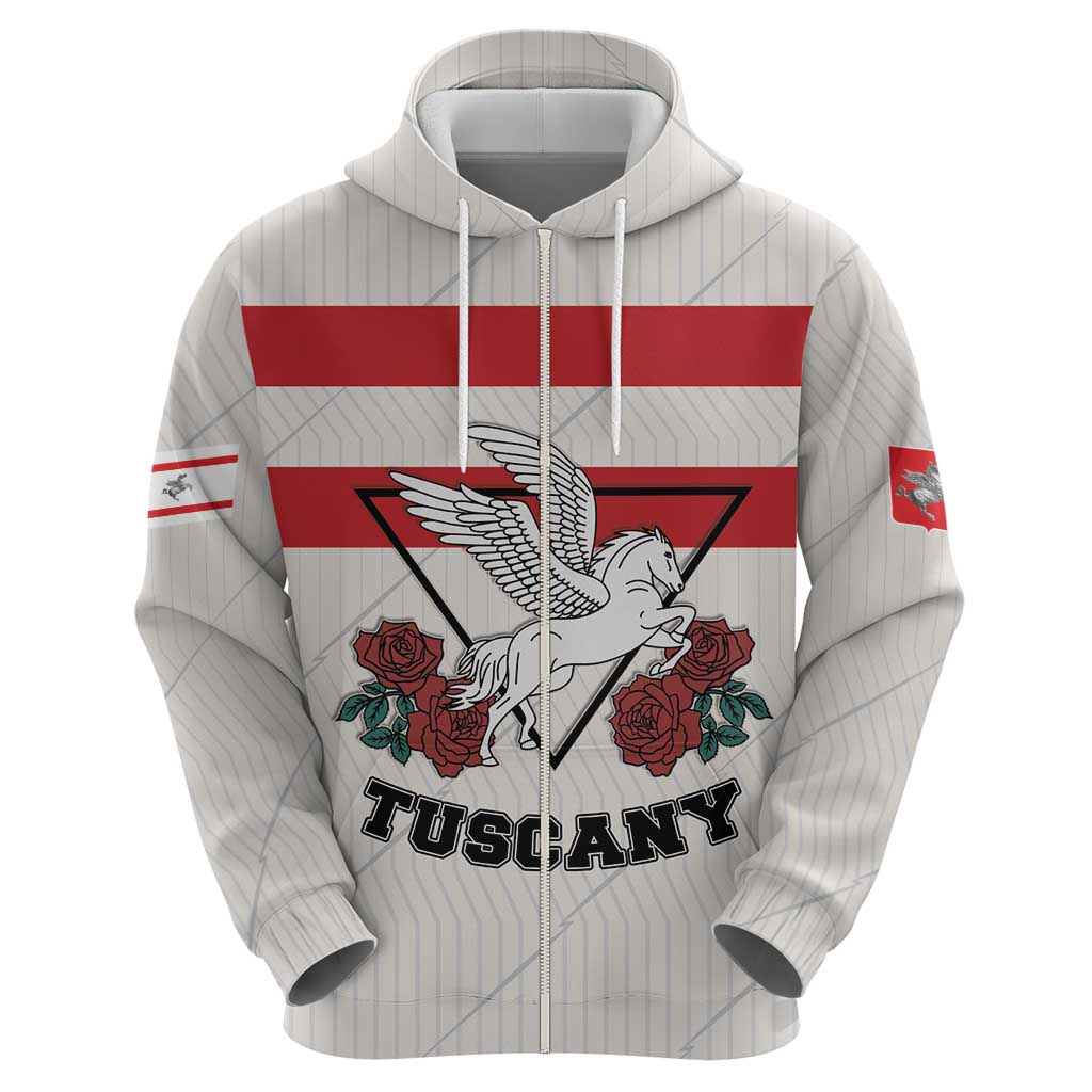 Italy Tuscany Zip Hoodie Pegasus With Map Style LT19