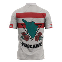 Italy Tuscany Zipper Polo Shirt Pegasus With Map Style - Wonder Print Shop