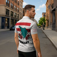 Italy Tuscany Zipper Polo Shirt Pegasus With Map Style - Wonder Print Shop