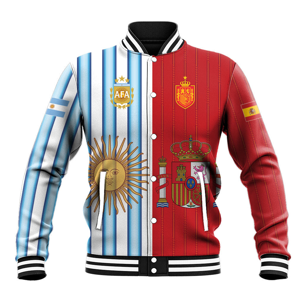 Custom Argentina Spain 2026 World Final Football Baseball Jacket Road To Glory