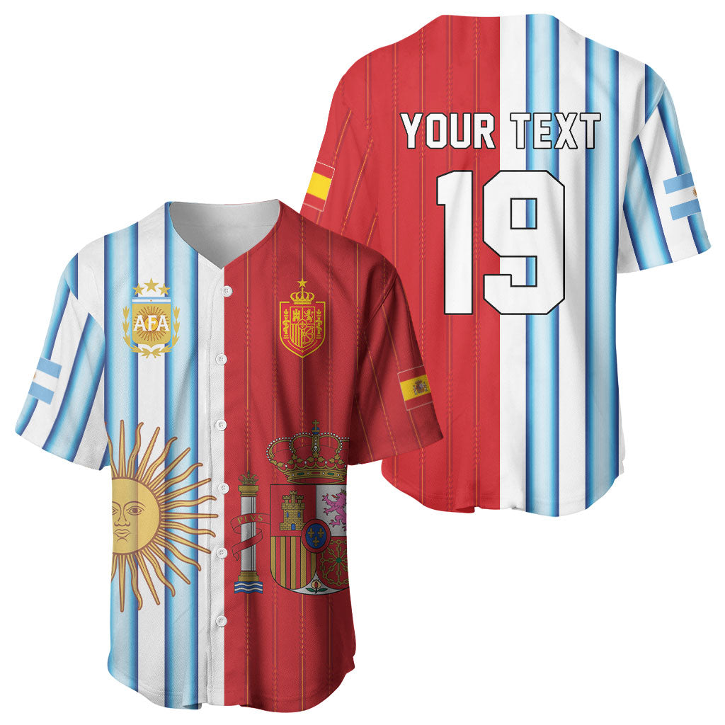 Custom Argentina Spain 2026 World Final Football Baseball Jersey Road To Glory