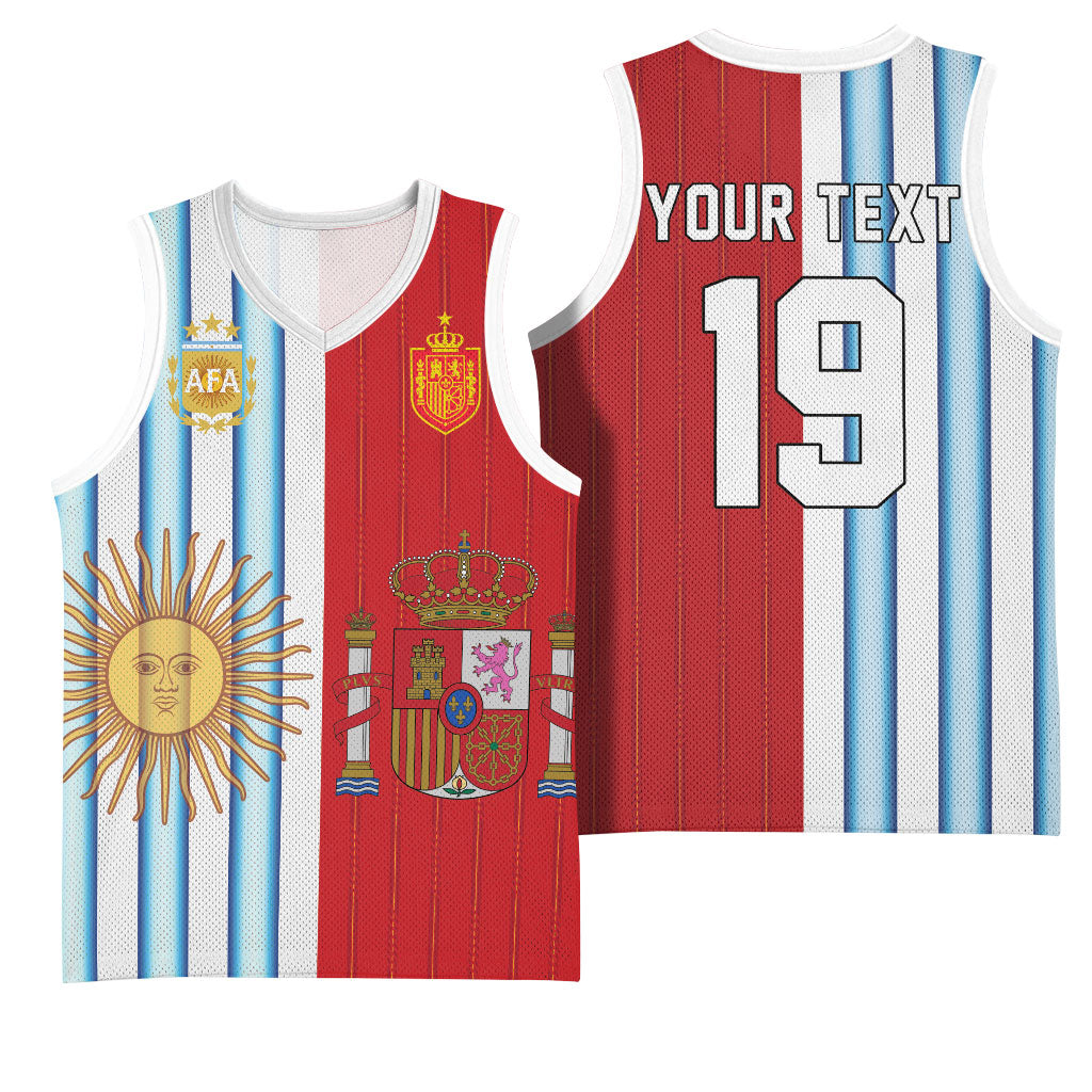 Custom Argentina Spain 2026 World Final Football Basketball Jersey Road To Glory