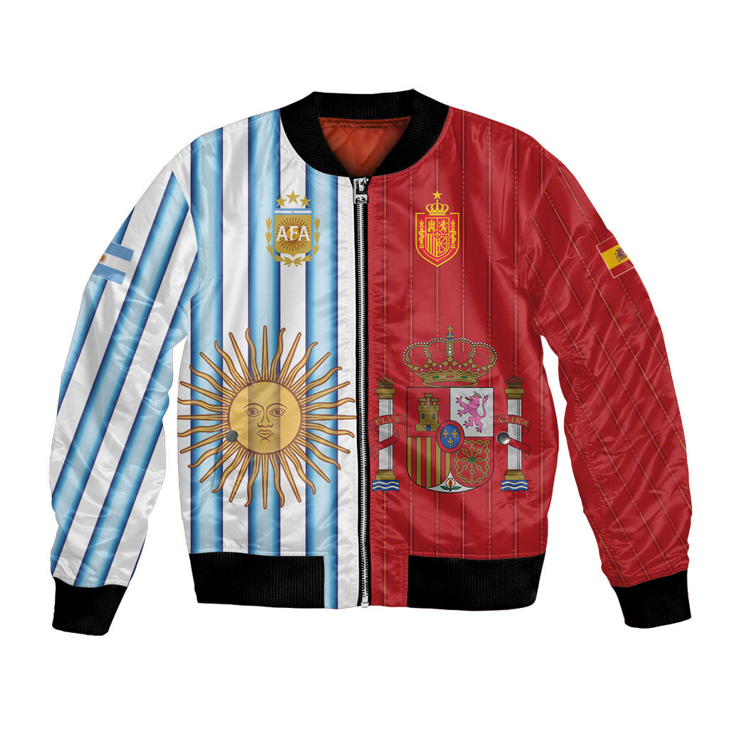 Custom Argentina Spain 2026 World Final Football Bomber Jacket Road To Glory