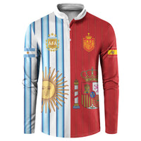 Custom Argentina Spain 2026 World Final Football Button Sweatshirt Road To Glory