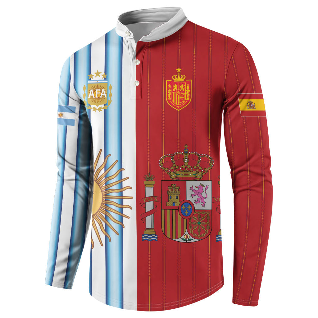 Custom Argentina Spain 2026 World Final Football Button Sweatshirt Road To Glory