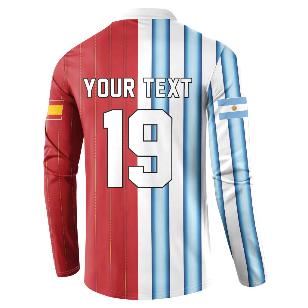 Custom Argentina Spain 2026 World Final Football Button Sweatshirt Road To Glory