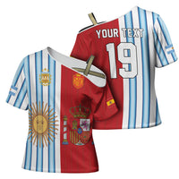 Custom Argentina Spain 2026 World Final Football Cross Shoulder Shirt Road To Glory