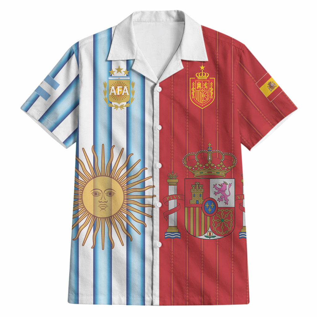 Custom Argentina Spain 2026 World Final Football Hawaiian Shirt Road To Glory