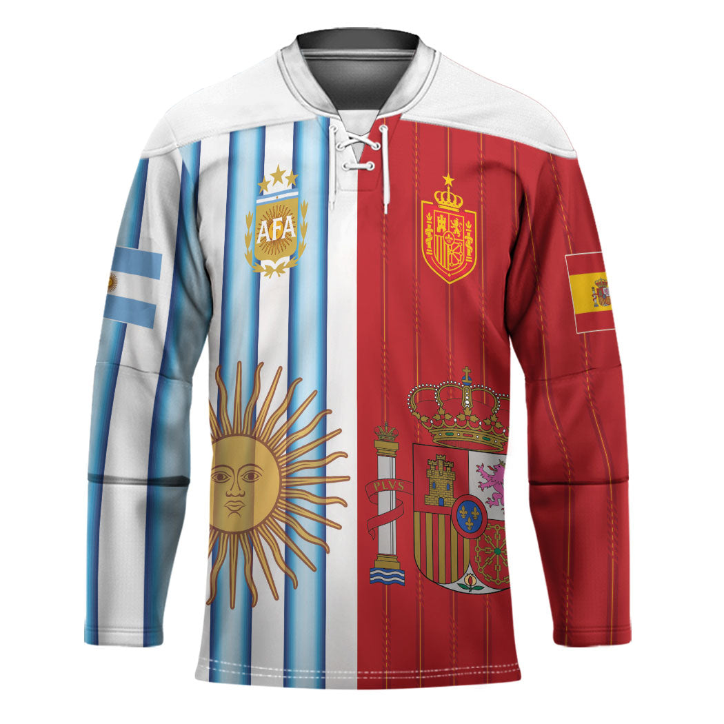 Custom Argentina Spain 2026 World Final Football Hockey Jersey Road To Glory