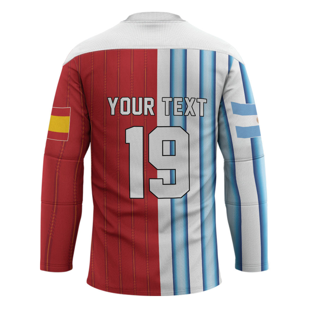 Custom Argentina Spain 2026 World Final Football Hockey Jersey Road To Glory