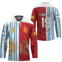 Custom Argentina Spain 2026 World Final Football Hockey Jersey Road To Glory