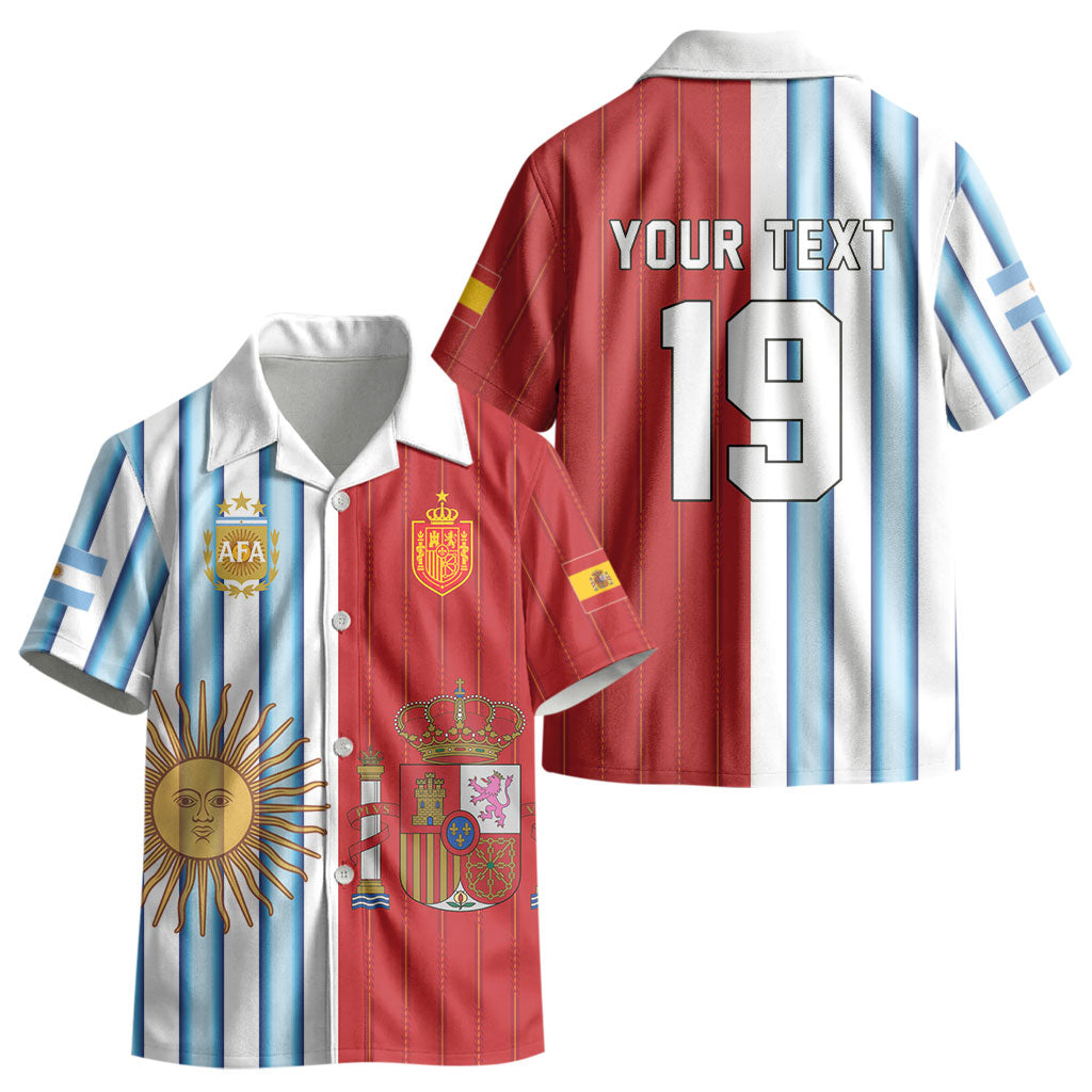 Custom Argentina Spain 2026 World Final Football Kid Hawaiian Shirt Road To Glory
