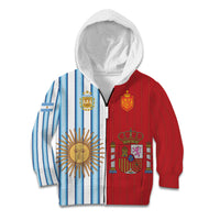 Custom Argentina Spain 2026 World Final Football Kid Hoodie Road To Glory