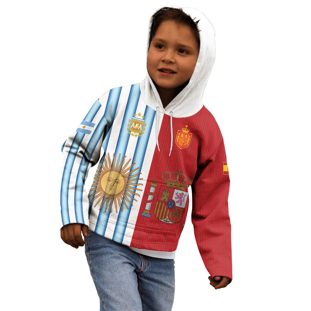 Custom Argentina Spain 2026 World Final Football Kid Hoodie Road To Glory